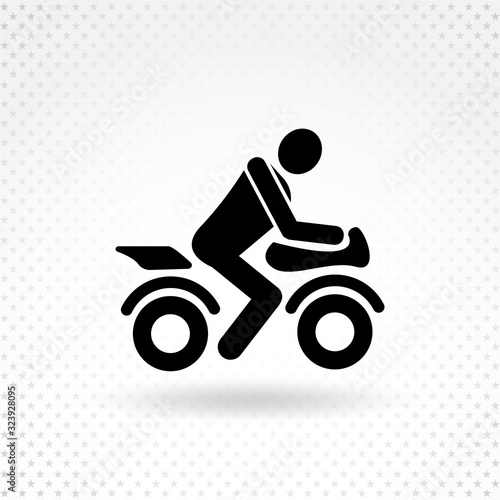 motorcyclist pictogram icon. minimalistic isolated icon.