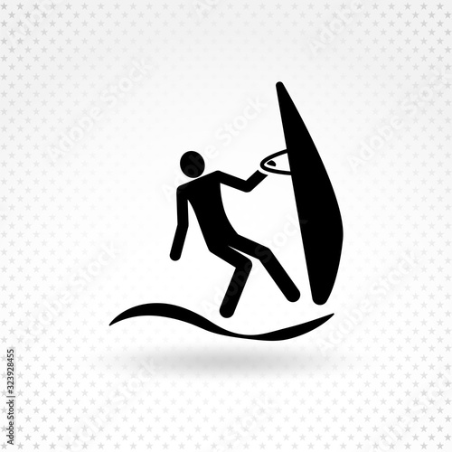 windsurfer man pictogram icon. minimalistic isolated icon.