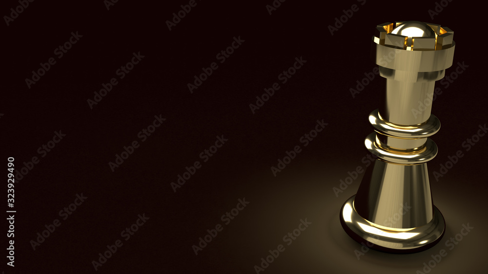The gold chess in dark abstract image 3d rendering for business content The gold chess in dark abstract image 3d rendering for business content