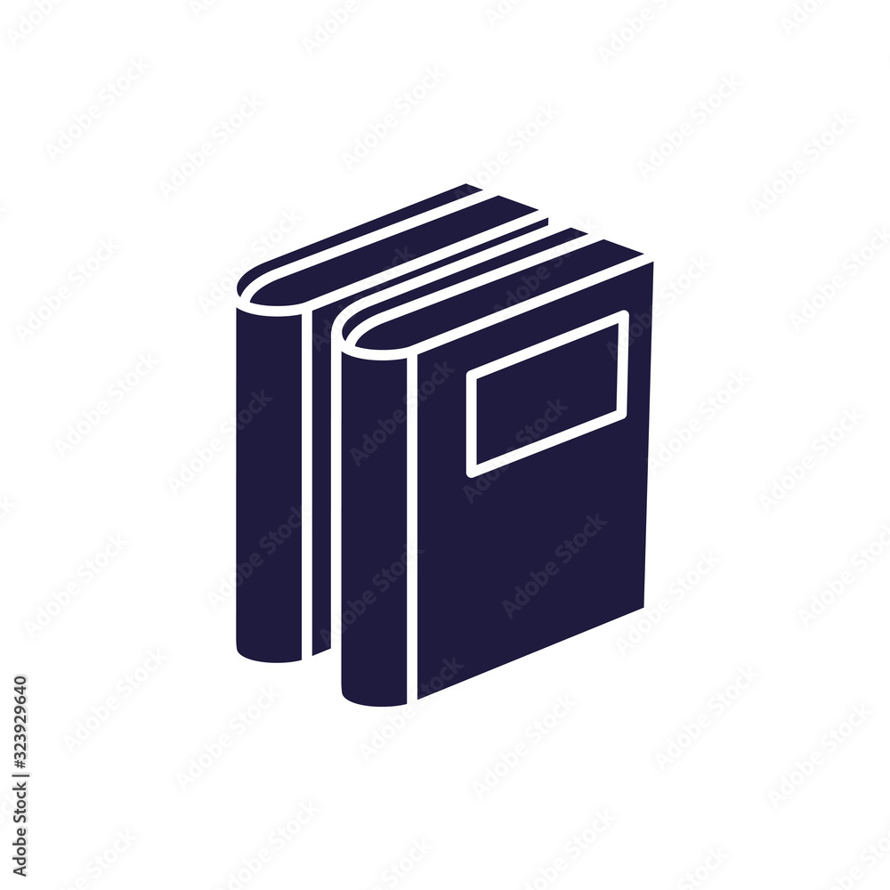 Isolated education books silhouette style icon vector design Isolated education books silhouette style icon vector design
