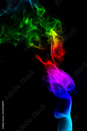 Fototapeta Naklejka Na Ścianę i Meble -  Colored smoke on black  background
