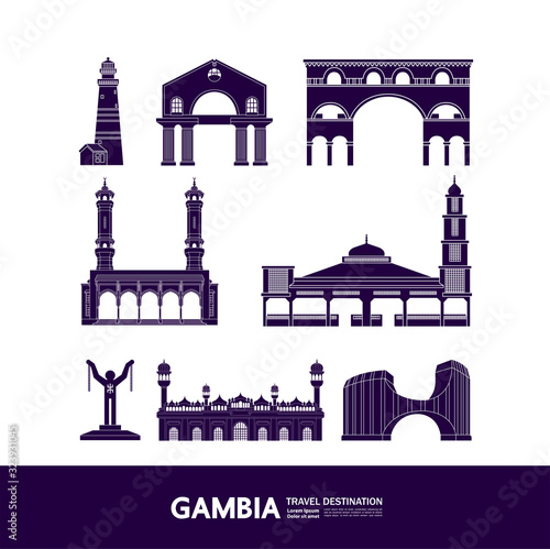 Gambia travel destination grand vector illustration.  photo