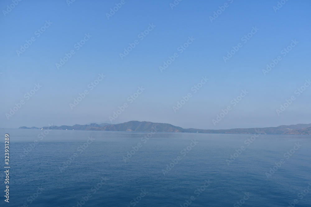 seascape with mountains and blue sky. aegean. Turkey seascape with mountains and blue sky. aegean. Turkey
