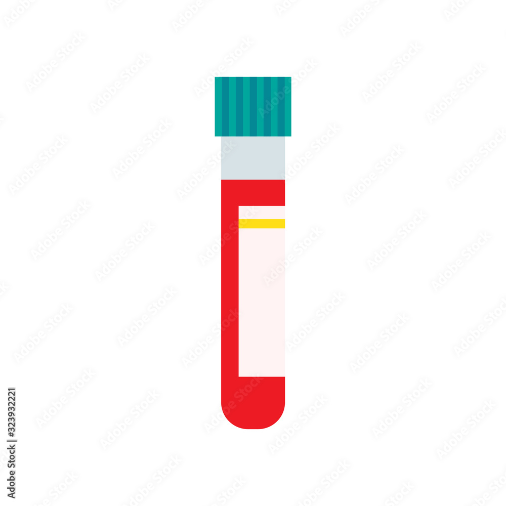 blood test tube flat icon, vector illustration blood test tube flat icon, vector illustration