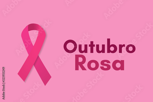 Outubro Rosa. Mensagem de prevenção contra o câncer de mama.