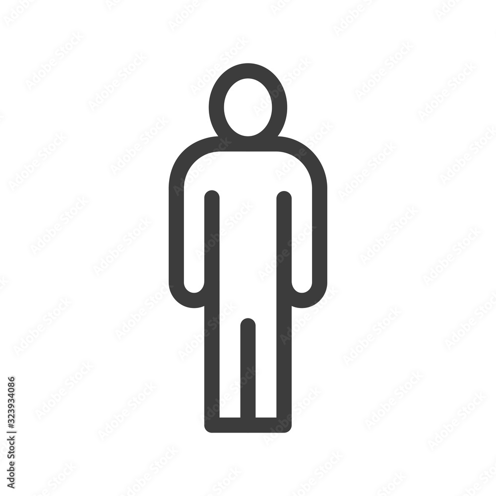 WC black line icon. Man bathroom door sign. Public navigation. Pictogram for web page, mobile app, promo. UI UX GUI design element. Editable stroke. WC black line icon. Man bathroom door sign. Public navigation. Pictogram for web page, mobile app, promo. UI UX GUI design element. Editable stroke.