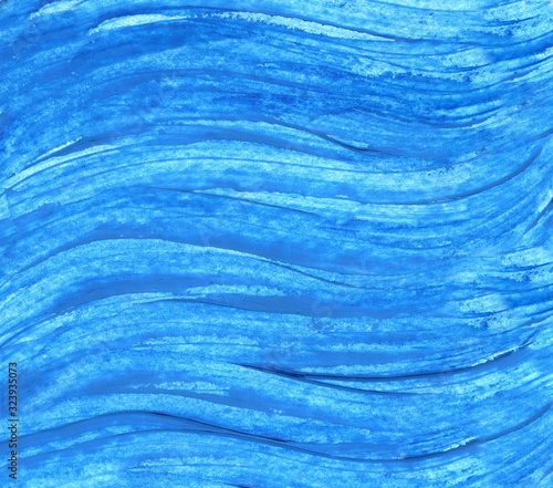 Abstract bright blue watercolor background of smears