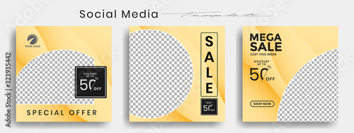 Editable social media templates, Instagram story collections and post frame templates, layout designs, Mockups for marketing promotions, covers, banners, backgrounds, square puzzles, vector elements