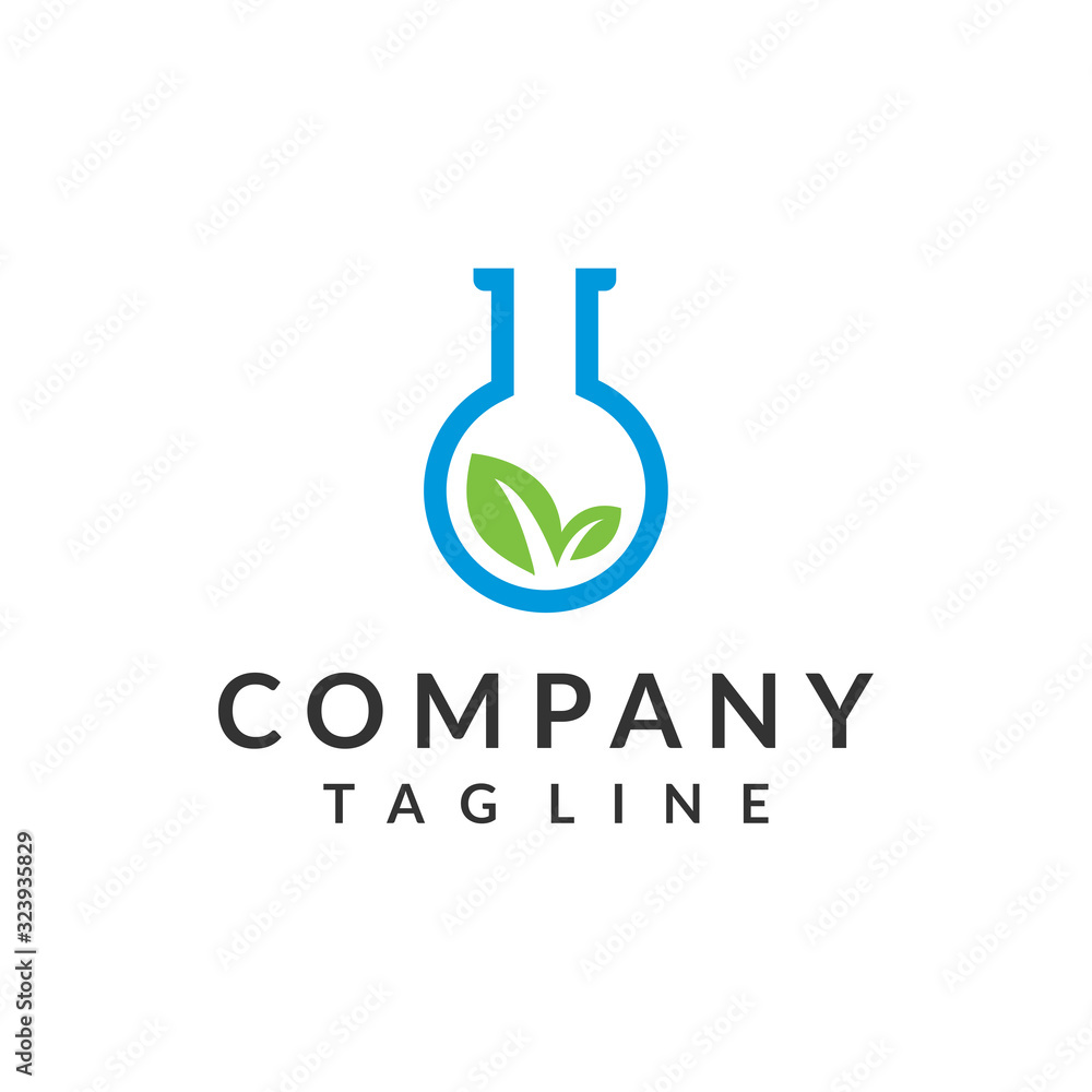 Eco Nature leaf and flask Labs vector logo template for environment and laboratory industrial Eco Nature leaf and flask Labs vector logo template for environment and laboratory industrial