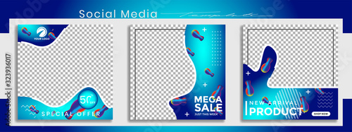 Editable social media templates, Instagram story collections and post frame templates, layout designs, Mockups for marketing promotions, covers, banners, backgrounds, square puzzles, vector elements