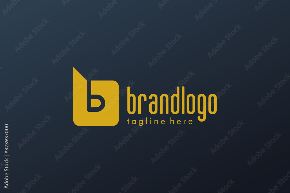 Obraz premium Abstract Square Rounded Letter B Logo. Flat Vector Logo Design Template Element