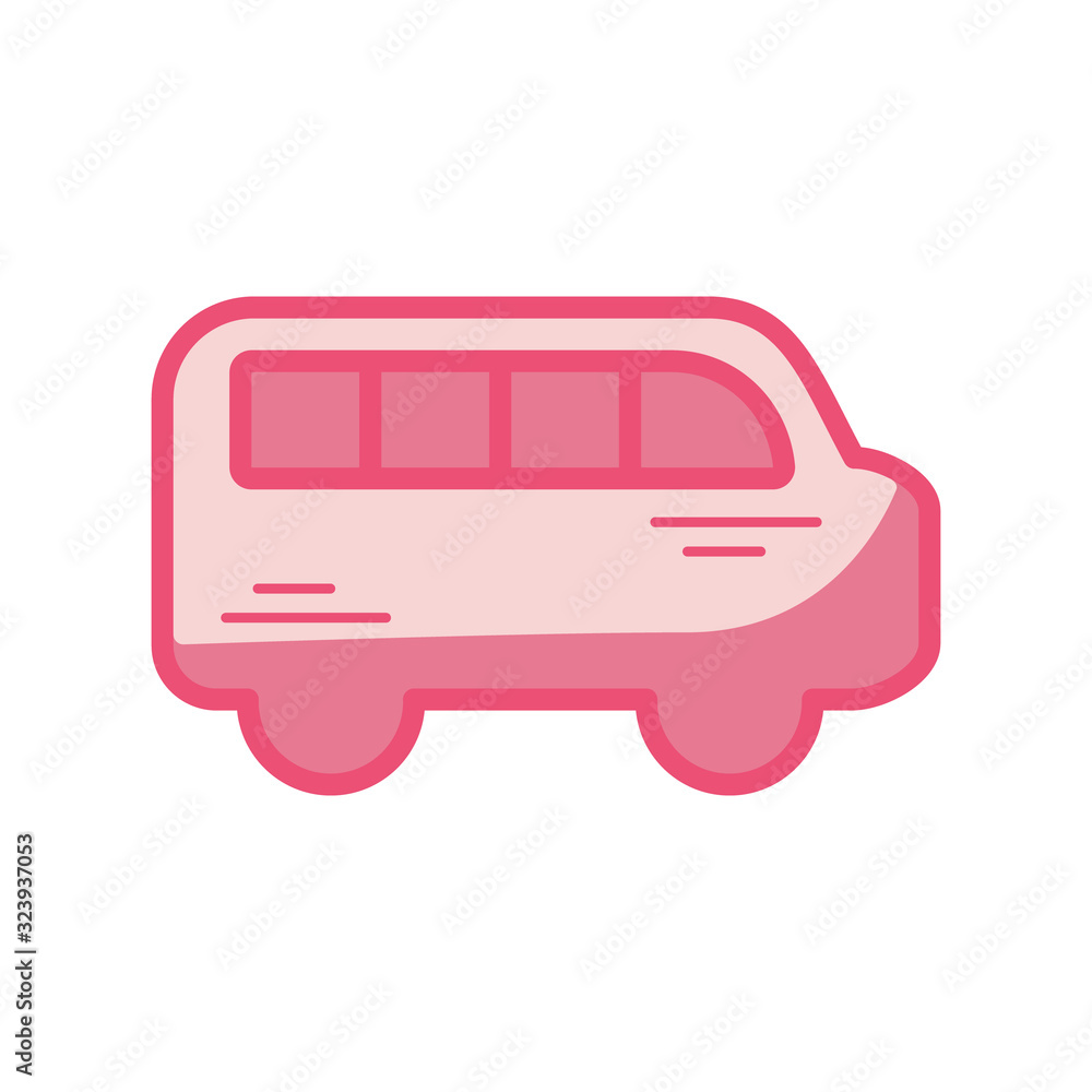 Simple icon of travel minibus isolated on white background. Flat style. Vector illustration. Simple icon of travel minibus isolated on white background. Flat style. Vector illustration.