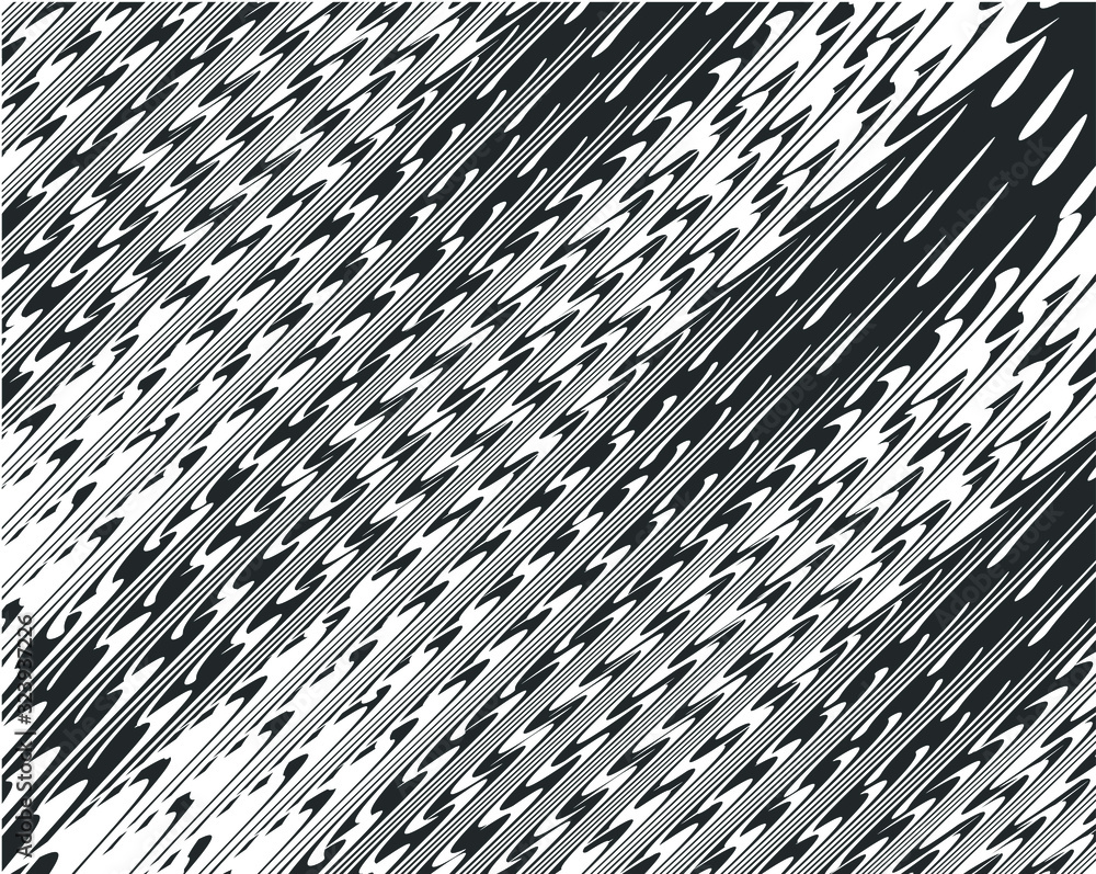 Abstract background with optical illusion wave. Black and white horizontal lines with wavy distortion effect for prints, web pages, template, posters, monochrome backgrounds and pattern Abstract background with optical illusion wave. Black and white horizontal lines with wavy distortion effect for prints, web pages, template, posters, monochrome backgrounds and pattern