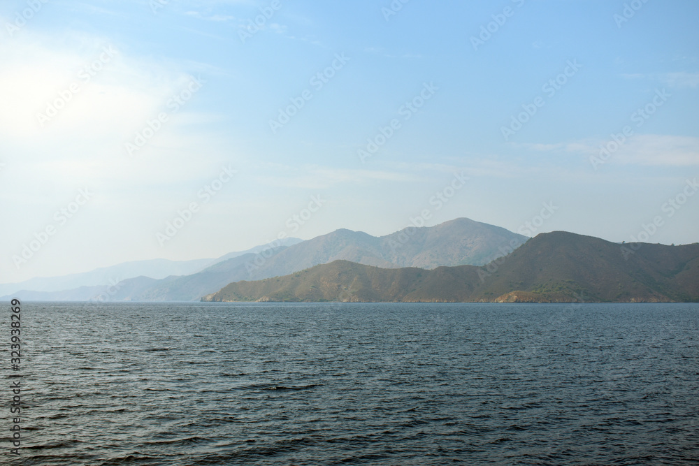 mountains and rocks on the Aegean coast. Turkey