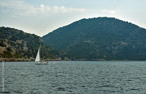 yacht in sea. aegean. Turkey