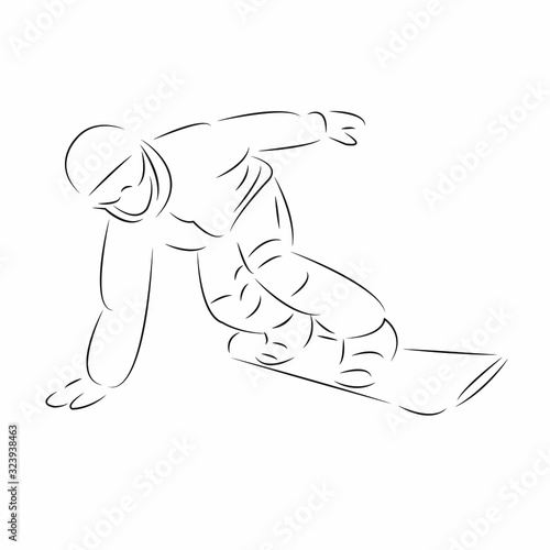snowboarder on the board
