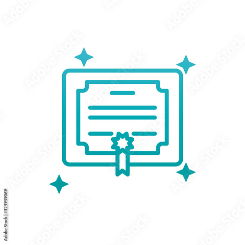 Isolated graduation diplom gradient style icon vector design