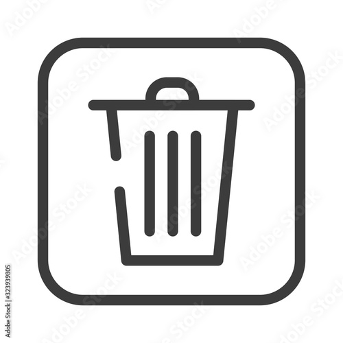 Trash bin black line icon. Public navigation. Pictogram for web page, mobile app, promo. UI UX GUI design element. Editable stroke.