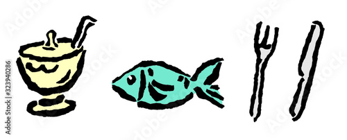 Suppe, Fisch und Besteck