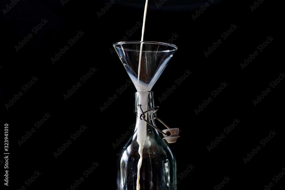 Retro closeup of neck bottle on black background. Retro closeup of neck bottle on black background.