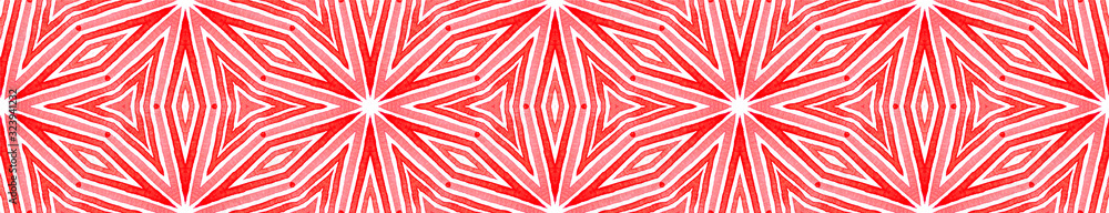 Obraz Pink red Seamless Border Scroll. Geometric Waterco