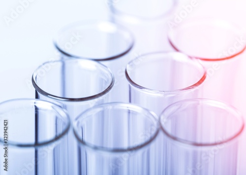 Science laboratory glass test tubes, laboratory equipment