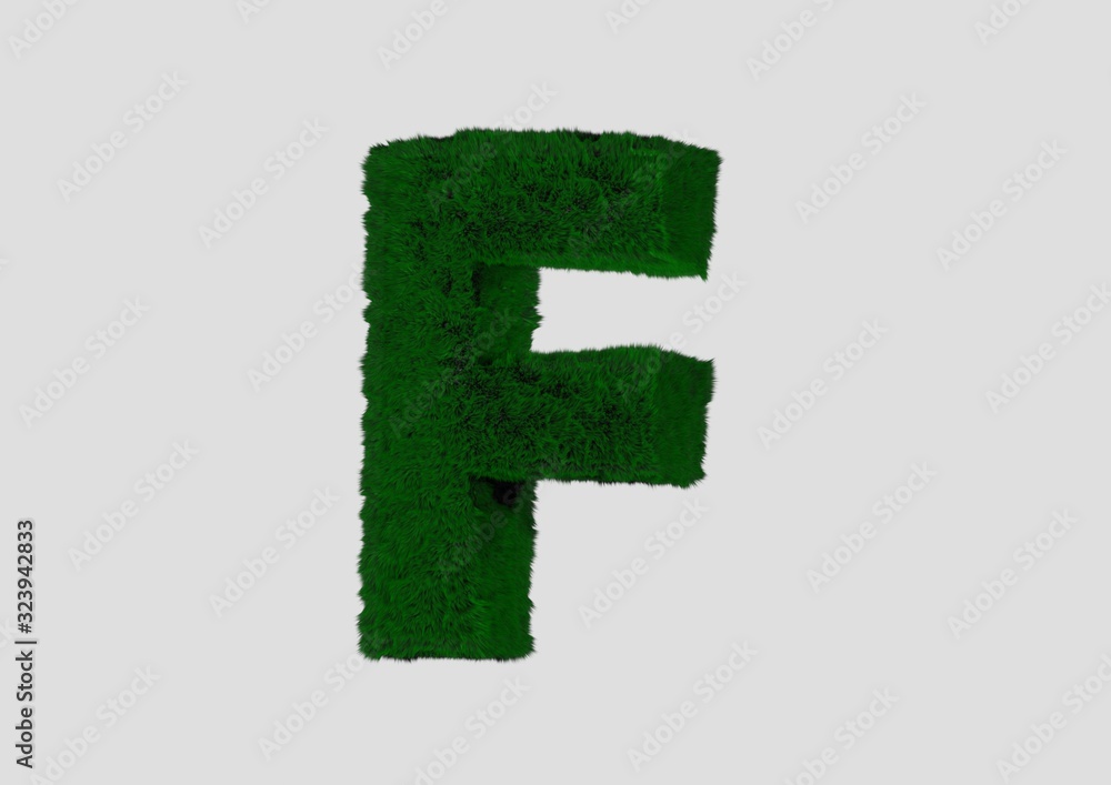 GRASS ALPHABET 3D RENDER GRASS ALPHABET 3D RENDER
