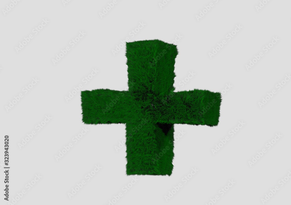 Obraz premium GRASS ALPHABET 3D RENDER