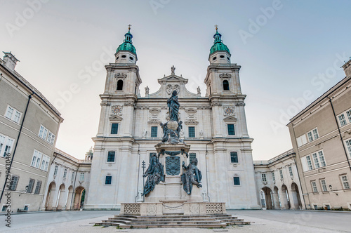 Cathedral square (Domplatz) located at Salzburg, Austria photo