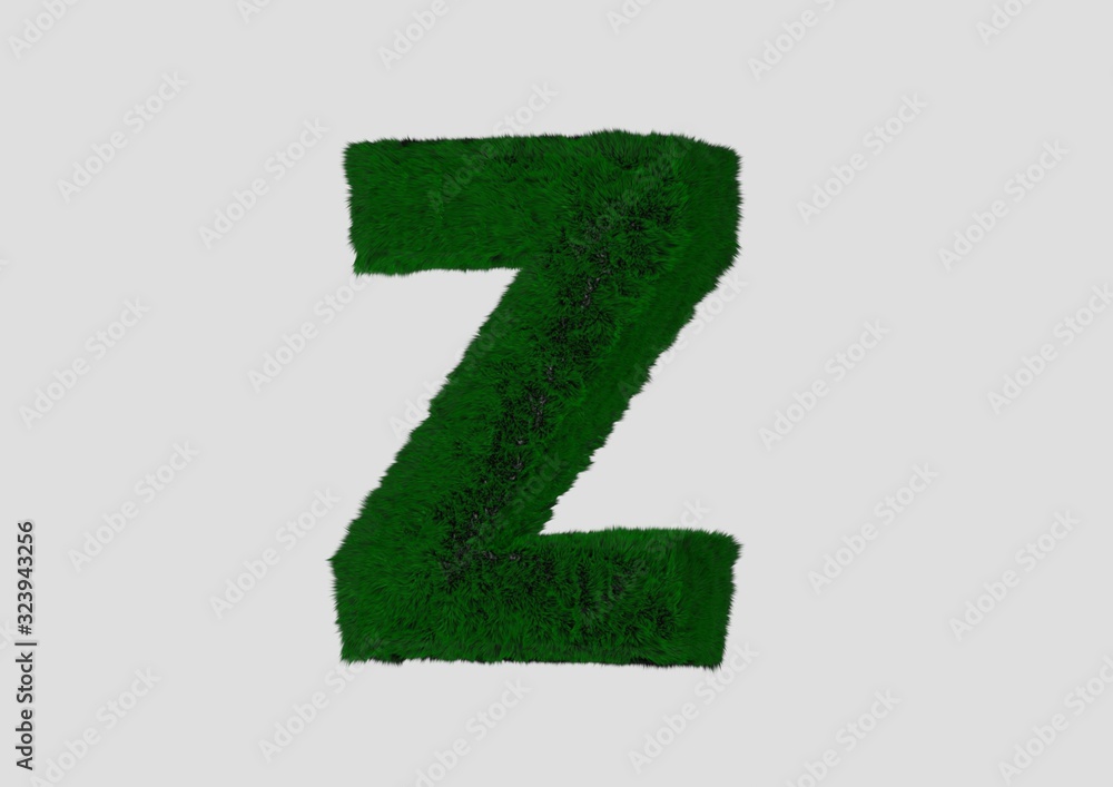 GRASS ALPHABET 3D RENDER GRASS ALPHABET 3D RENDER