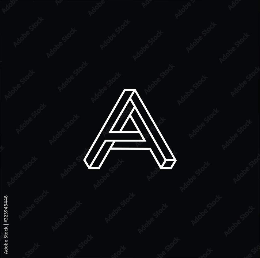 Outstanding professional elegant trendy awesome artistic black and white color 3d A AA initial based Alphabet icon logo. Outstanding professional elegant trendy awesome artistic black and white color 3d A AA initial based Alphabet icon logo.