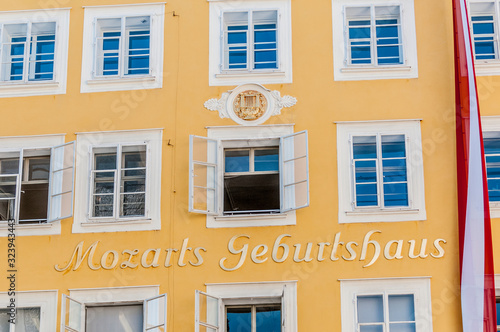 Mozart's birthplace (Mozarts Geburtshaus) at Salzburg, Austria