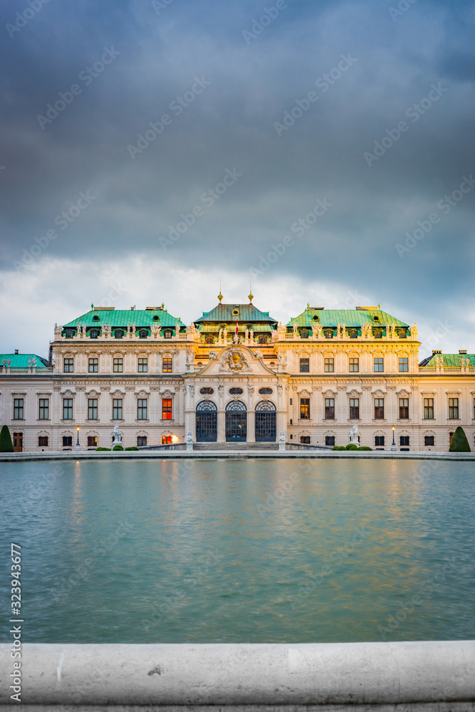 The Belvedere Palace in Vienna, Austria. - obrazy, fototapety, plakaty 