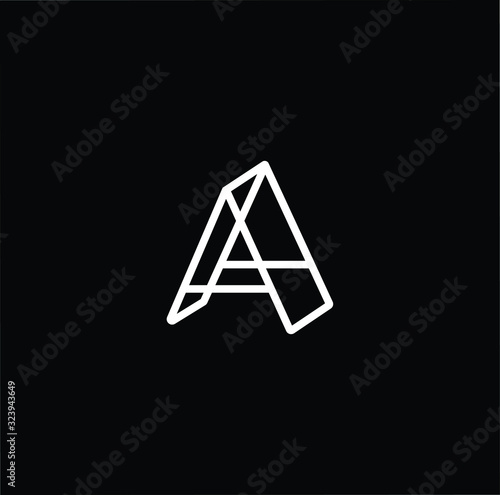 Outstanding professional elegant trendy awesome artistic black and white color 3d A AA initial based Alphabet icon logo.