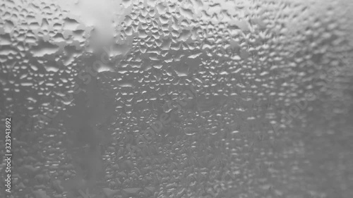 Moisture on a Window Drops Rain Raining Wet Glass Droplet Condensation