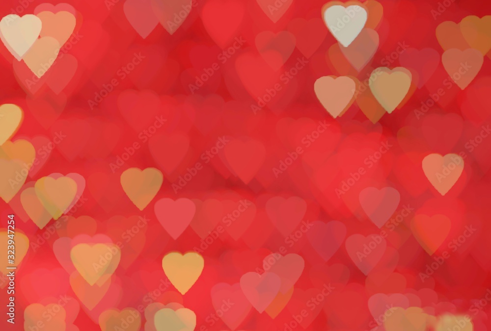 red hearts bokeh background