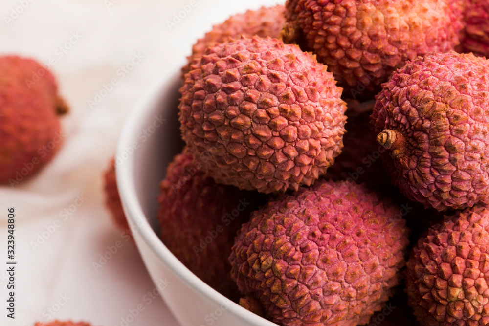 Litchie, liche, lychee, fresh healthy ripe fruits Litchie, liche, lychee, fresh healthy ripe fruits
