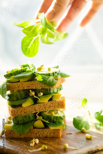 Fresh veggies and avocados on the vegan picnic menu