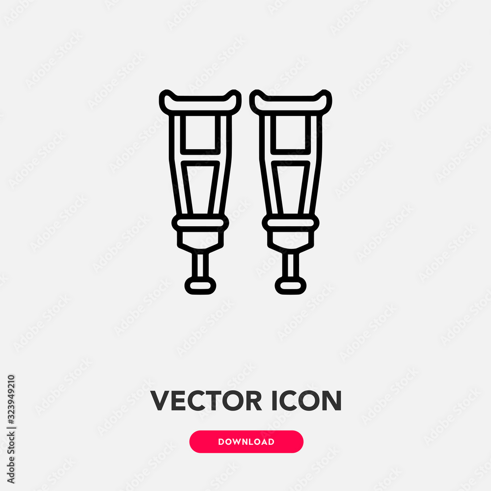 crutches icon vector. crutches sign symbol crutches icon vector. crutches sign symbol