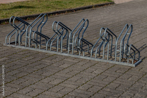 bike rack on a path