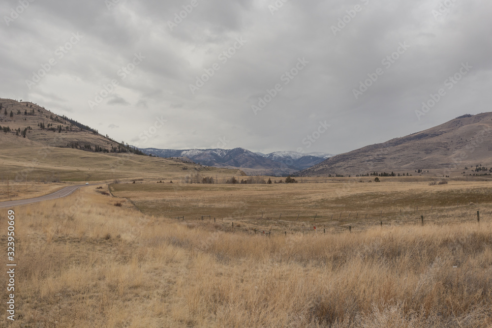 Vast open field and pasture with vintage barb wire fencing