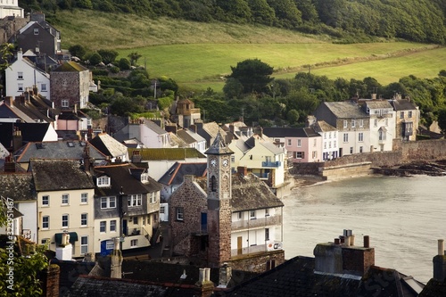 Beautiful shot of the Kingsand Cawsand buildings near the sea in Cornwall, UK photo