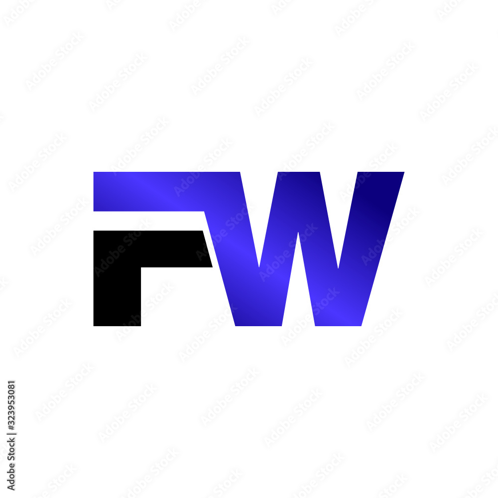 Fototapeta premium Letter FW logo design vector
