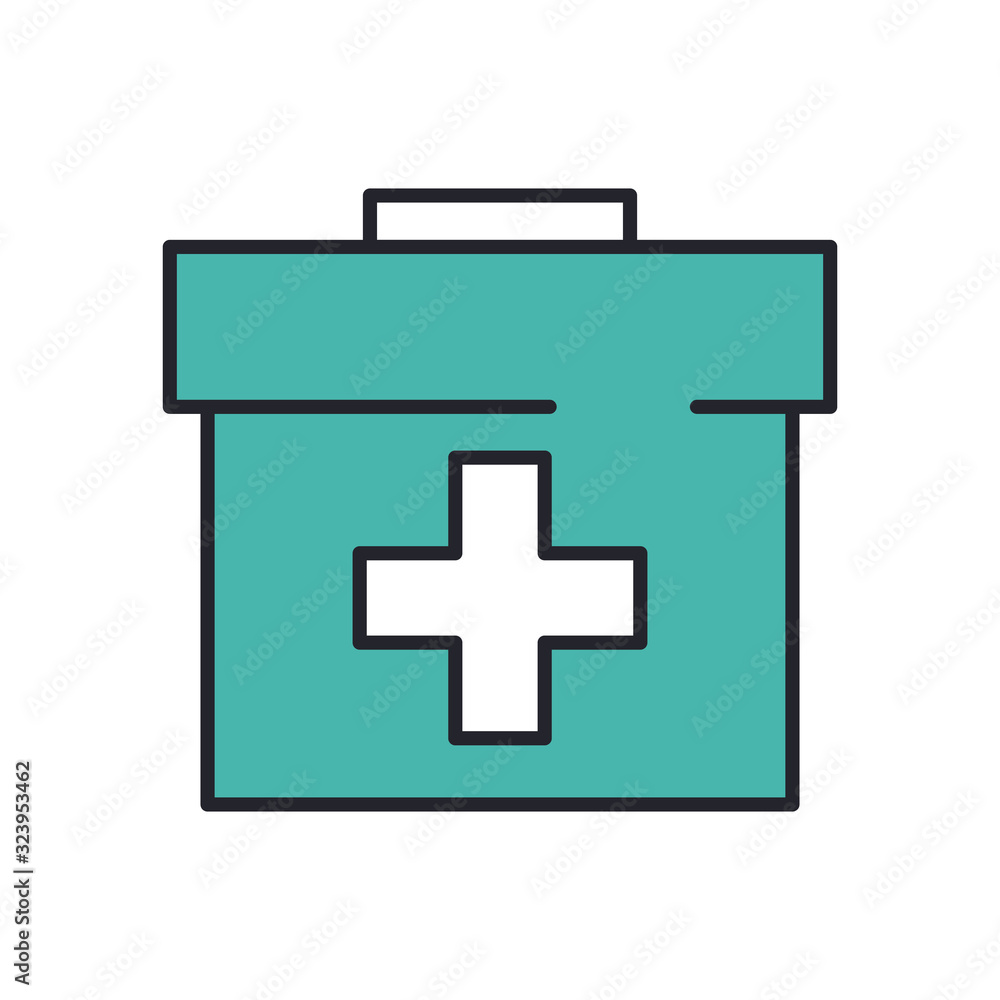 medical kit handle line and fill style icon medical kit handle line and fill style icon