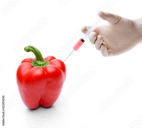 Injektion einer Flüssigkeit in eine Paprika