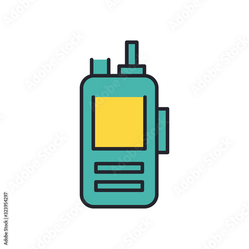 communicator radio military force line and fill style icon