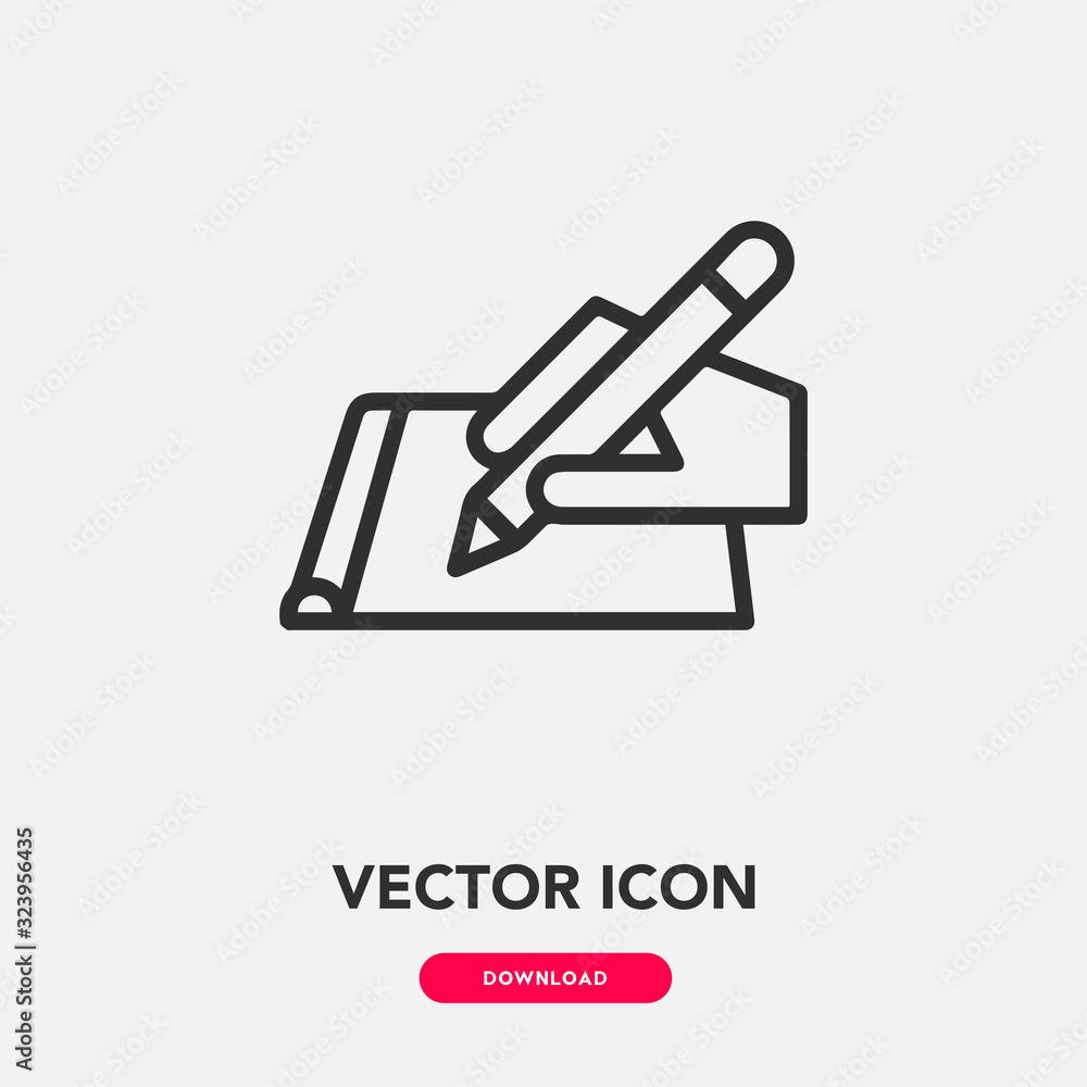 writing icon vector. writing sign symbol writing icon vector. writing sign symbol