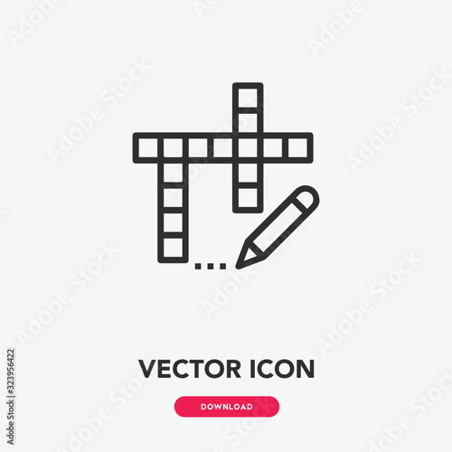 Crossword icon vector. Word icon vector symbol illustration. Modern simple vector icon for your design. Crossword icon vector.	