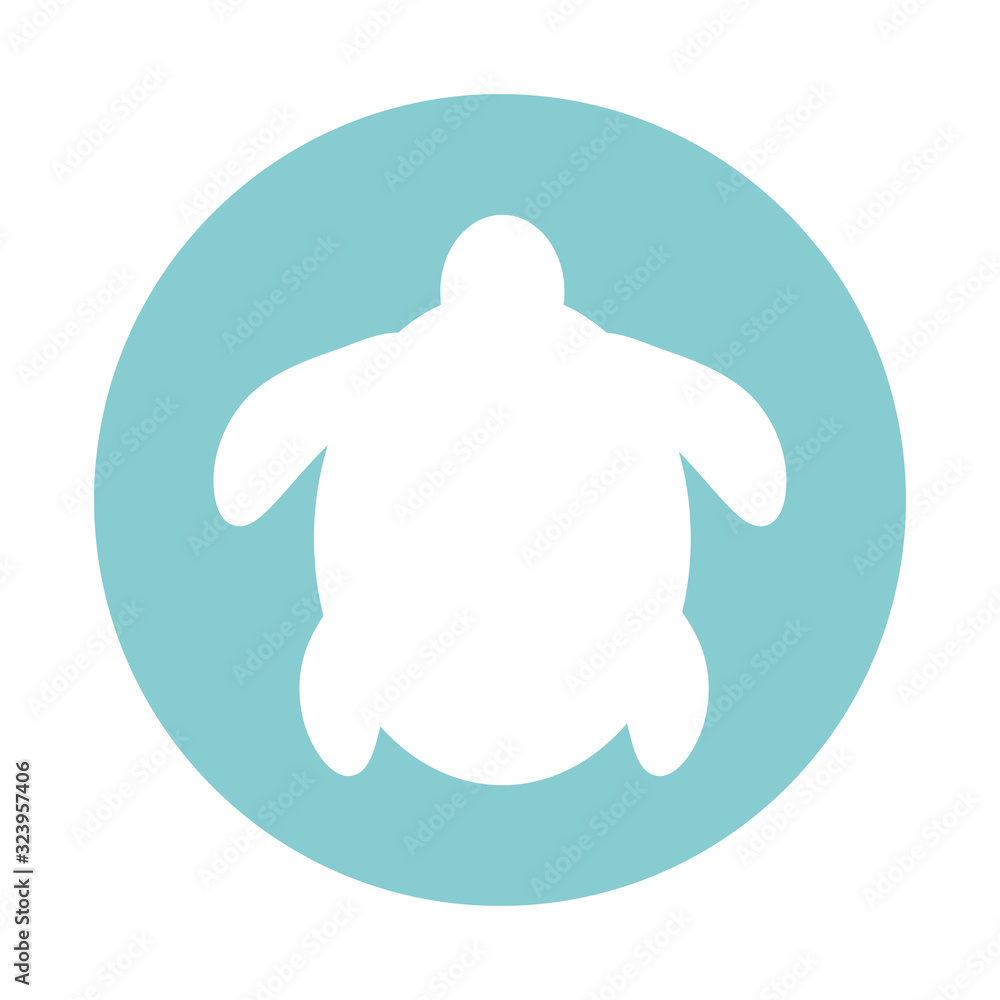 Isolated turtle block style icon vector design Isolated turtle block style icon vector design