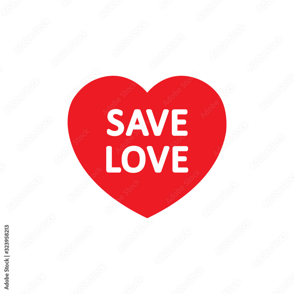 save love flat icon, vector illustration save love flat icon, vector illustration